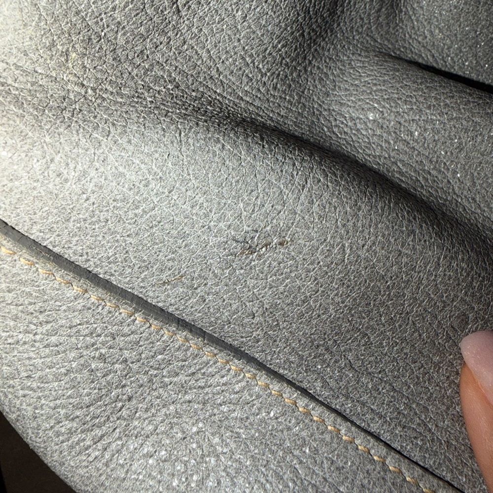 Prada Pebbled Leather Satchel in Light Silver with Gold Accents - Picture 12 of 16